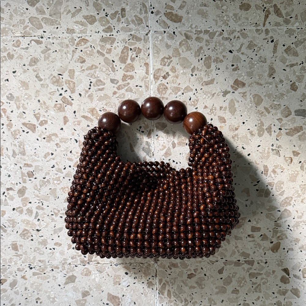Dolce Vita Brown Beaded Top-Handle Bag